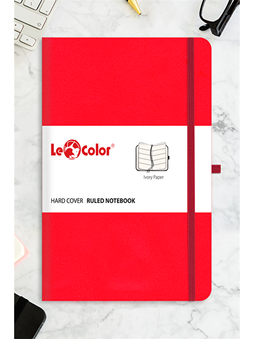 Le Color Tarihsiz Klasik Defter Rec Note 13X21 Çizgili Kırmızı