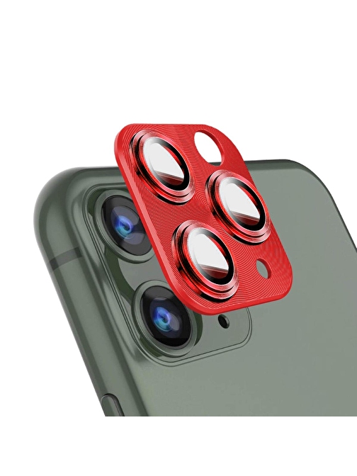 BİNANO IPHONE 11/12 MİNİ 360 METAL KIRMIZI CAMERA KORUYUCU