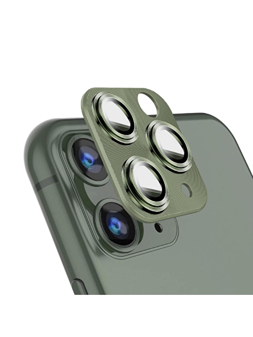 BİNANO IPHONE 11/12 MİNİ 360 METAL KOYU YEŞİL CAMERA KORUYUCU