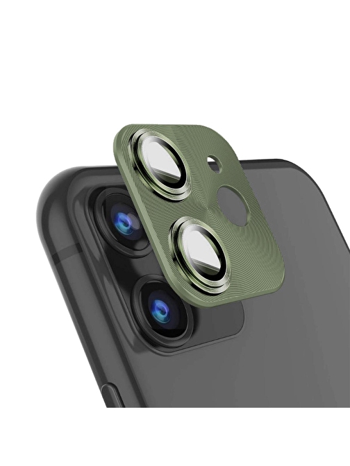 BİNANO IPHONE 11 PRO/11 PRO MAX 360 METAL KOYU YEŞİL CAMERA KORUYUCU