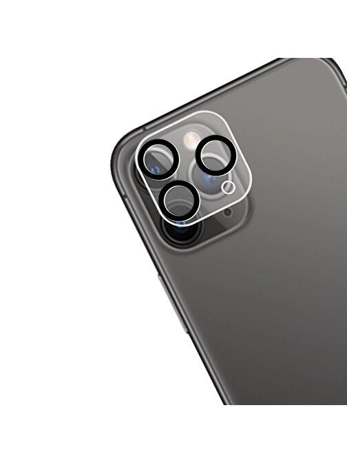 Binano Apple iPhone 11 Pro Max 3D Pozlamaya Yardımcı Kamera Lens Koruyucu Şeffaf