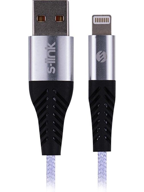 S-link Apple SL-STM55 3A Lıghtning Hızlı Şarj Kablosu 1 m
