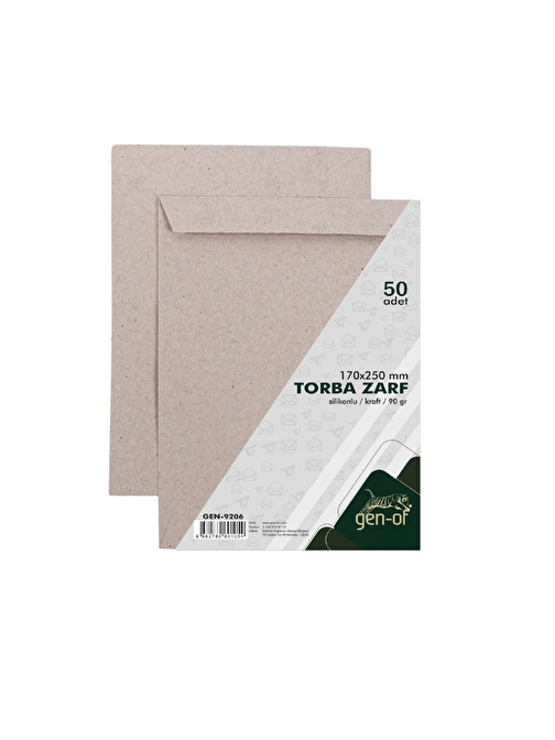 Gen-of Kraft Torba Zarf Silikonlu 17x25 Beyaz 90 gr 250'li