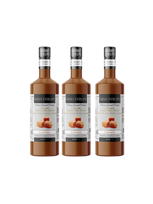 Nish Karamel Aromalı Şurup 3 X 700 Ml