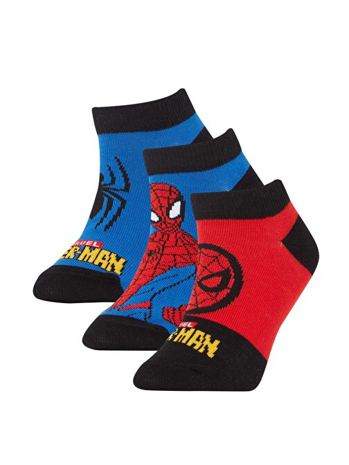 Erkek Çocuk Spiderman Lisanslı Pamuklu 3lü Kısa Çorap X9652A6NS