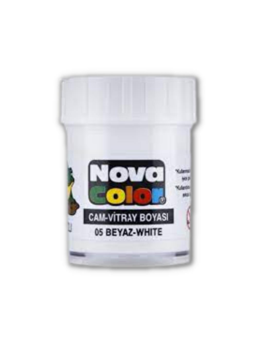 Nova Color NC-06 Su Bazlı Cam Vitray Boyası 25 ml Beyaz