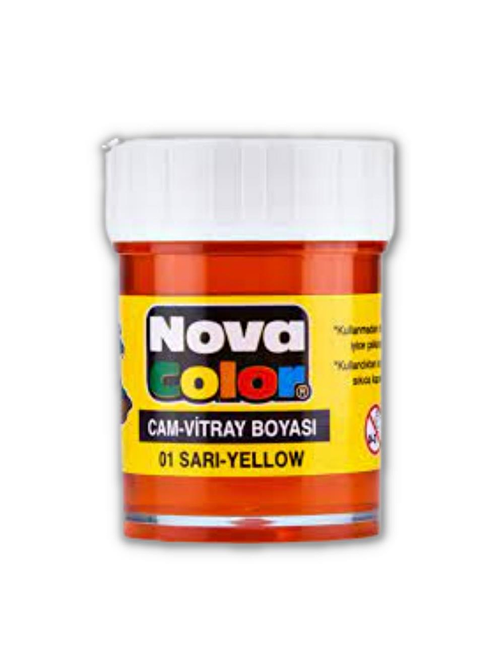 Nova Color NC-01 Sarı Su Bazlı Cam Boyası Vitray Boyası 25 ml
