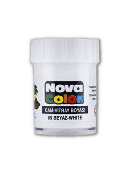 Nova Color Beyaz Su Bazlı Cam Vitray Boyası 25 ml