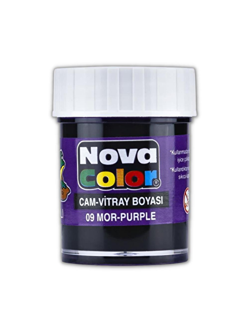 Nova Color NC-09 Mor Su Bazlı Cam Boyası Vitray Boyası 25 ml