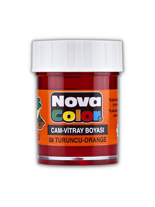 Nova Color Turuncu Su Bazlı Cam Boyası Vitray Boyası 25 ml