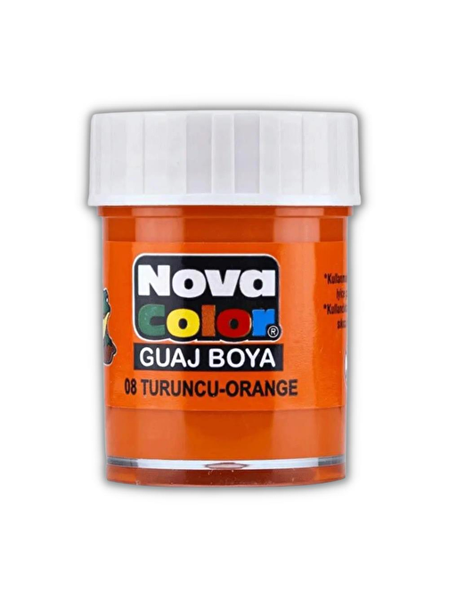 Nova Color Su Bazlı Şişe Guaj Boya Turuncu 25 ml