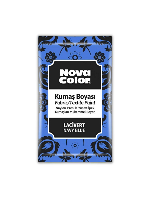 Nova Color Kot Pantalon Gömlek Tişört Tekstil Toz Kumaş Boyası Lacivert 12 gr