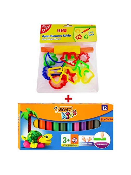 Bic Plasticine Kurumayan Oyun Hamuru 12 Renk Ve Hamur Kalıbı Seti