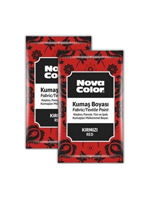 Nova Color Toz Kumaş Boyası Kırmızı 2x12 gr