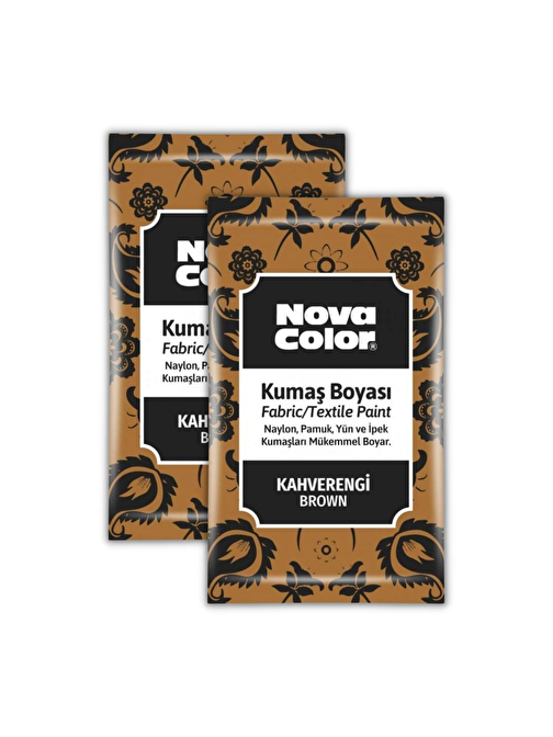Nova Color Kot Pantalon Gömlek Tişört Tekstil Toz Kumaş Boyası Kahverengi 12 gr 2 Adet