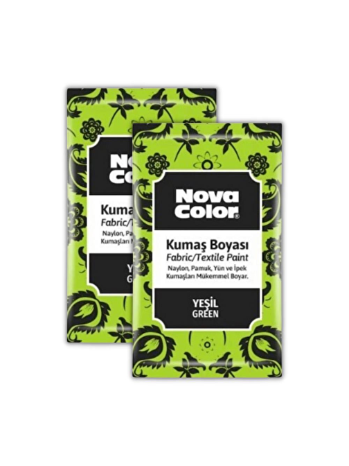 Nova Color Toz Kumaş Boyası Yeşil 12 gr 2 Adet