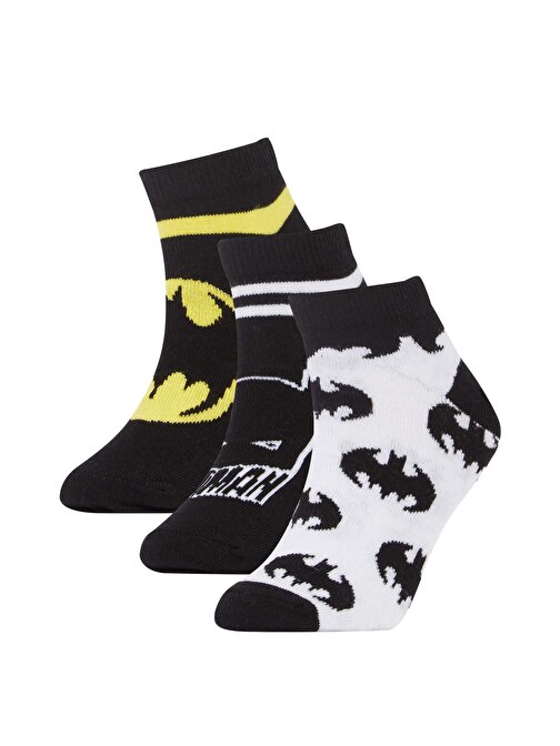 Erkek Çocuk Batman Lisanslı Pamuklu 3lü Kısa Çorap V6649A6NS