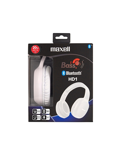 Maxell Kablosuz Silikonlu Kulak Üstü Bluetooth Kulaklık Beyaz