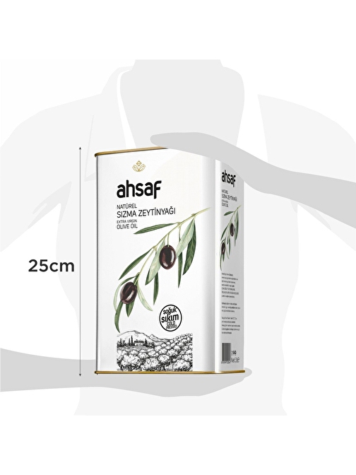 Ahsaf Soğuk Sıkım Zeytinyağı 3 lt 3'lü Ekonomik Paket