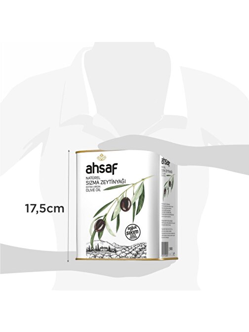 Ahsaf Soğuk Sıkım Zeytinyağı 2 lt 3'lü Ekonomik Paket