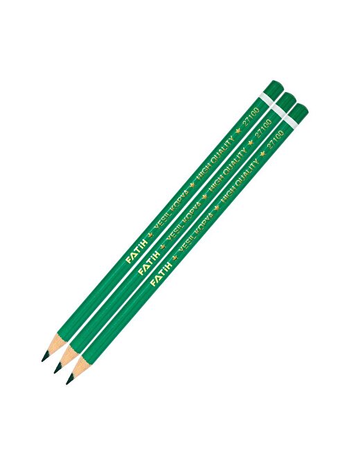 Fatih Yeşil Kalem Kopya 3 Adet Fatih Yeşil Kurşun Kalem Başlık Kalemi 3 Adet