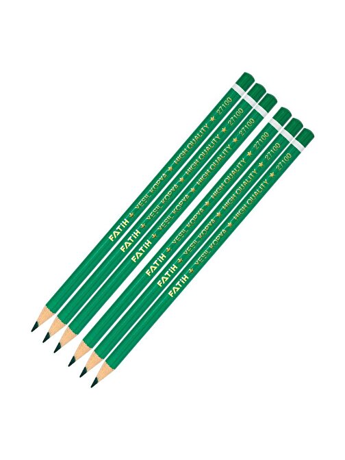 Fatih Yeşil Kalem Kopya 6 Adet Fatih Yeşil Kurşun Kalem Başlık Kalemi 6 Adet