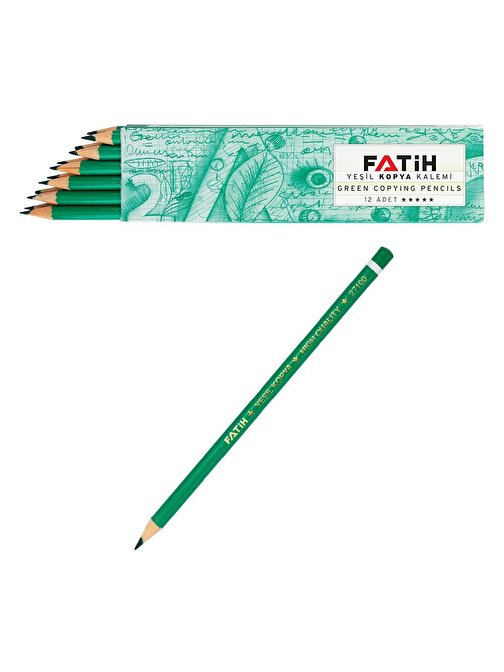 Fatih Yeşil Kalem Kopya 12 Adet Fatih Yeşil Kurşun Kalem Başlık Kalemi 12 Adet