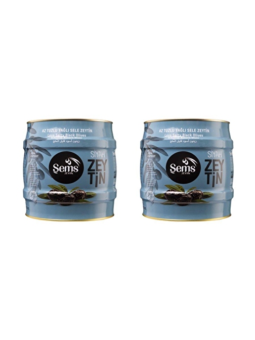 Şems Siyah Zeytin 261-290 Kalibre 2000 gr 2'li