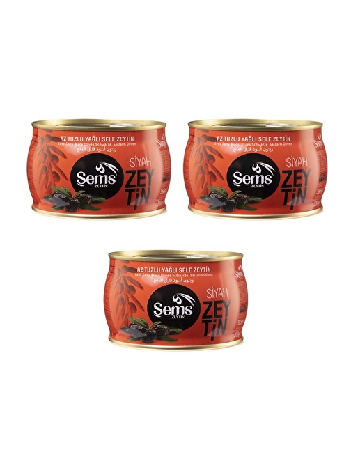 Şems Siyah Zeytin 291-320 Kalibre 300 gr 3'lü