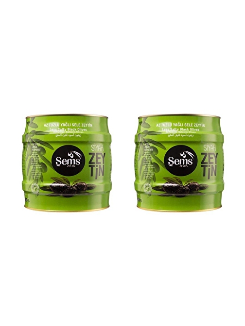 Şems Siyah Zeytin 351-380 Kalibre 2000 gr 2'li