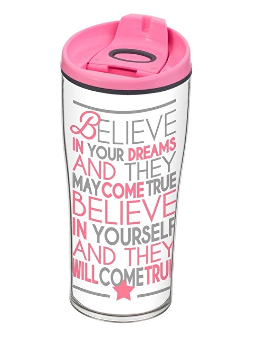 Herevin 440 Ml Believe Desenli Konik Kahve Kupası (Mug)