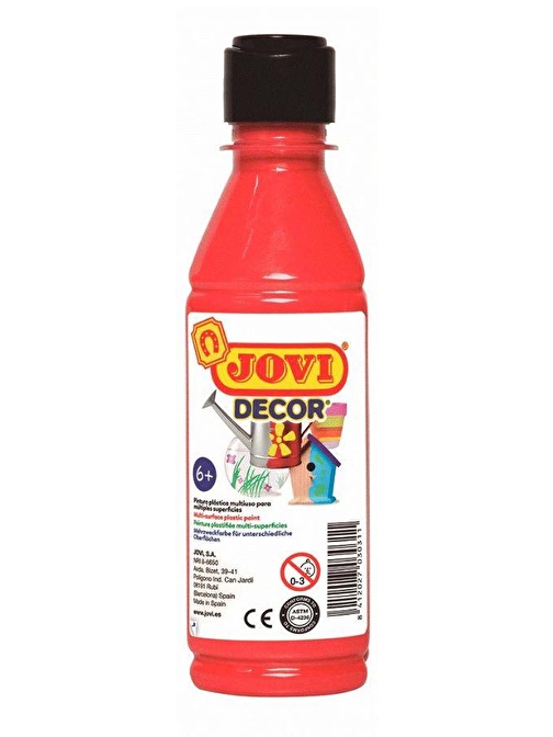 Jovi Su Bazlı Akrilik Boya 250 Ml Şişe 1 Adet Kırmızı