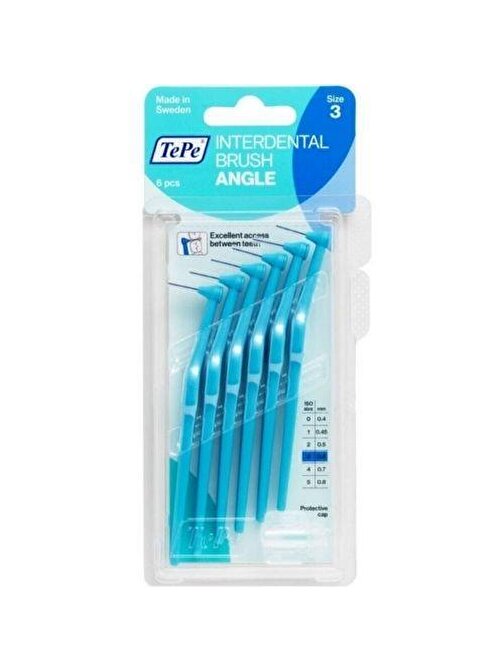 Tepe İnterdental Brush Angel Diş Teli Arayüz Fırçası 0.6 mm 6'lı Mavi