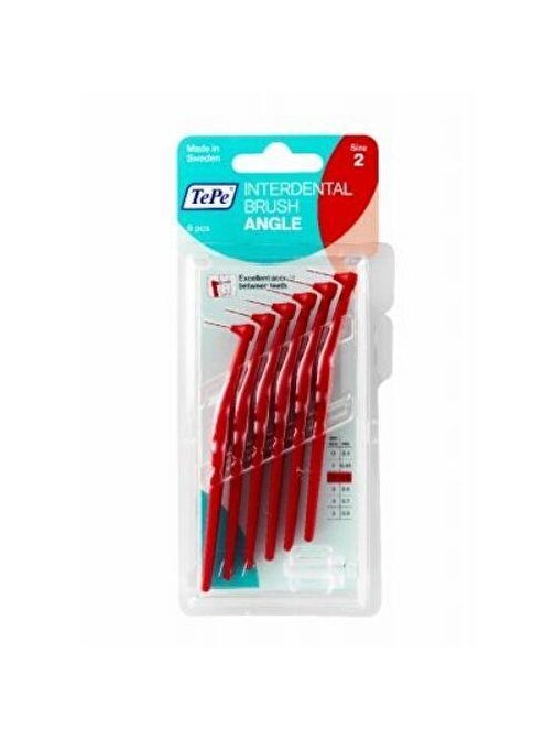Tepe İnterdental Brush Angle Diş Teli Arayüz Fırçası 0.5 mm 6'lı Kırmızı