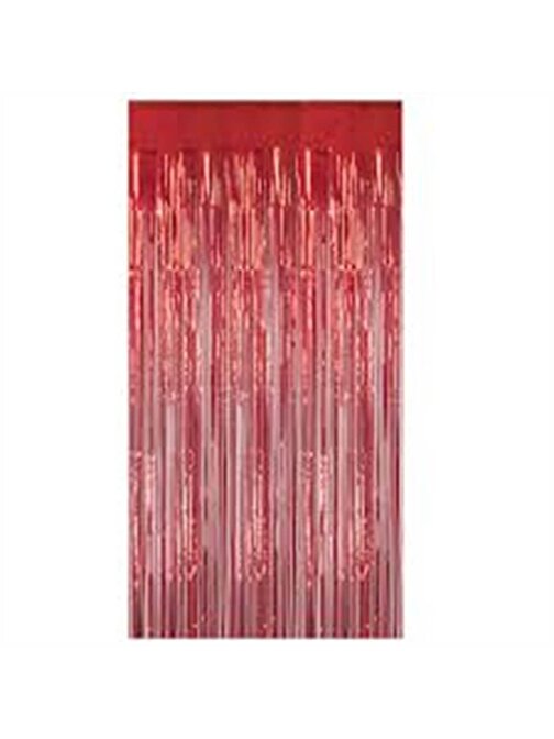 Cicitech Parti Aksesuar Işıltılı Duvar Ve Kapı Perdesi Kırmızı 90X200 cm
