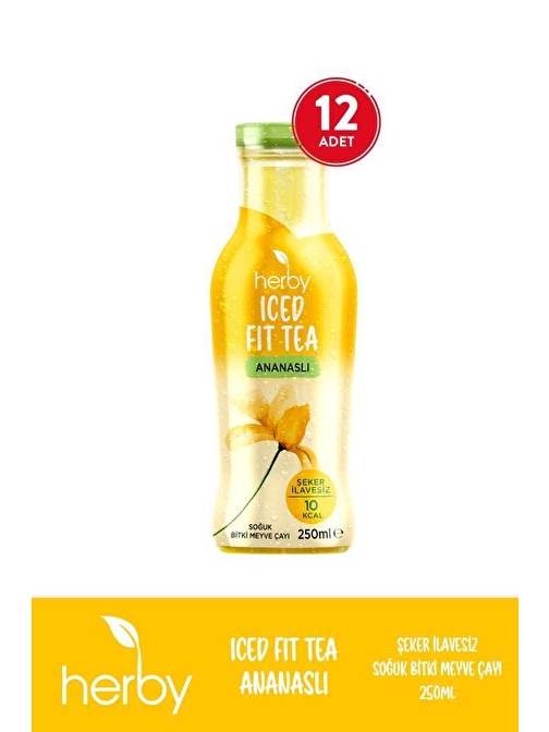 Herby Iced Fit Tea Ananaslı Şeker İlavesiz Soğuk Çay 12'li 250 ml