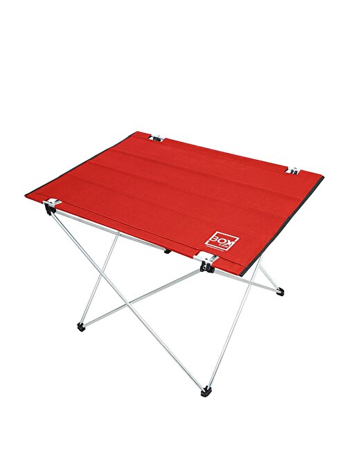 Box&Box Katlanabilir Kumaş Kamp Ve Piknik Masası Kırmızı Geniş Model 73 x 55 x 48 Cm