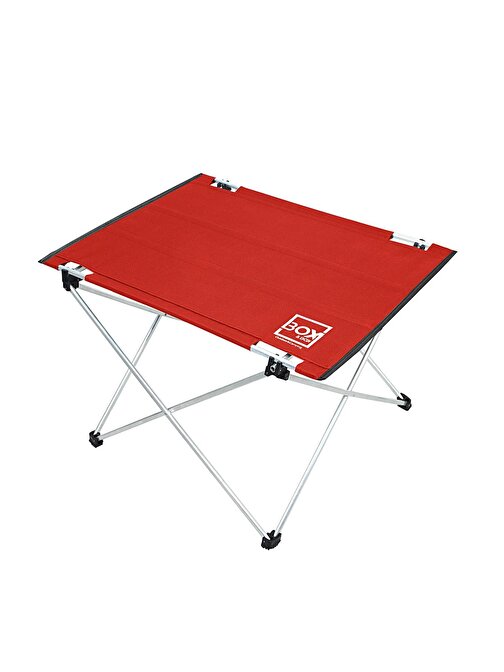 Box&Box Küçük Boy Katlanabilir Kumaş Kamp Ve Piknik Masası Kırmızı 57 x 43 x 38 Cm
