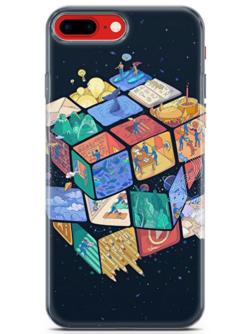 Lopard Apple iPhone 8 Plus Uyumlu Kılıf Algorand 03 Telefon Kılıfı Rubik