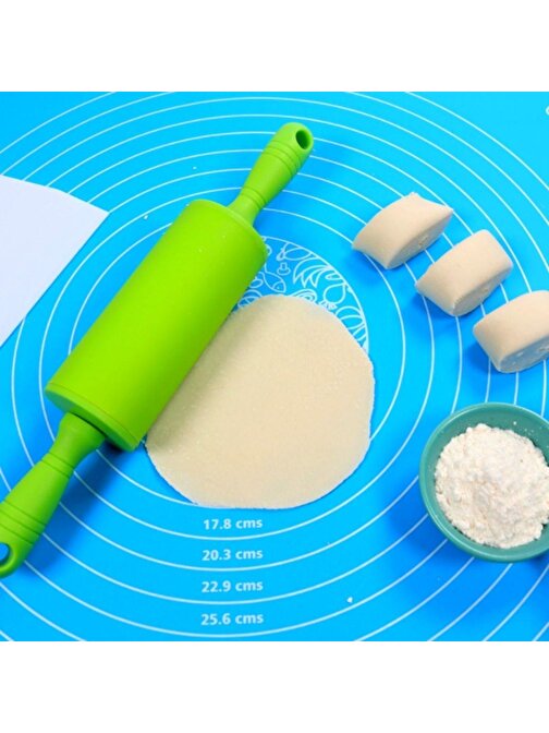 Baskaya 40*50 cm Silikon Ölçekli Kullanımı Kolay Hamur Açma Matı Ekmek Mantı Makarna Hamuru Yoğurma Matı