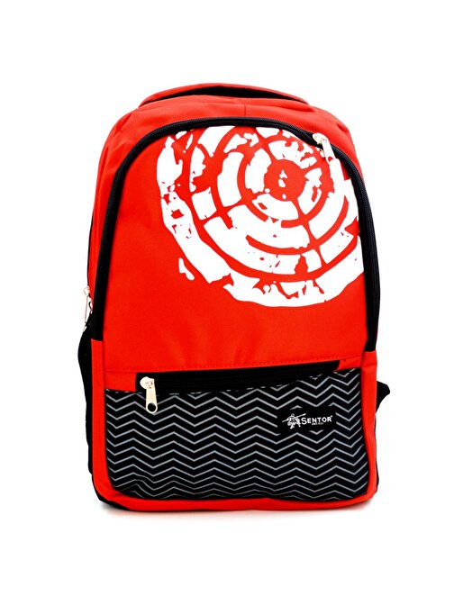 Sentor SN-2003 3 Gözlü Laptop Bölmeli Okul Sırt Çantası Kırmızı