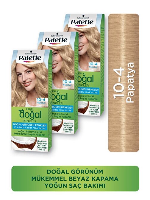 Palette Kalıcı Doğal Renkler Saç Boyası 10.4 Papatya X 3 Adet