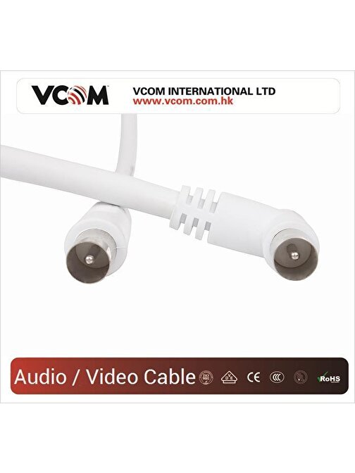 Vcom Cv601R 5Mt Analog Beyaz Tv Kablosu