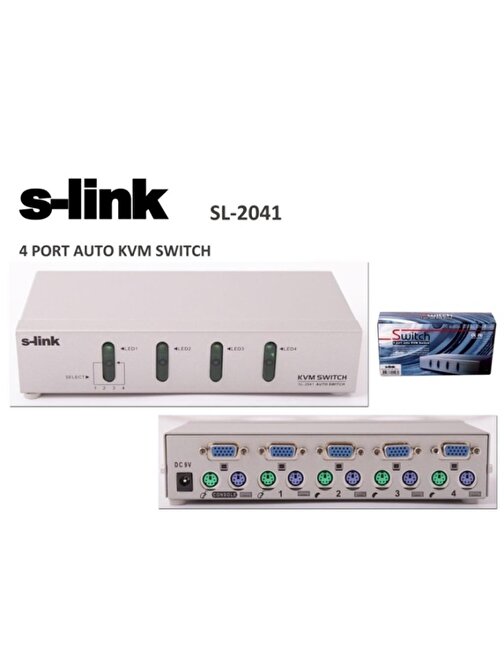 S-Link Sl-2041 3 Port Kablolu Switch