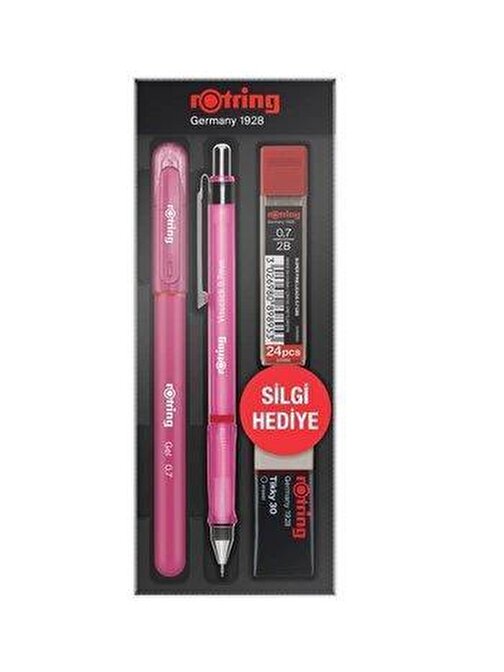 Rotring Okul Seti Visuclick+Jel 0.7 mm Pembe