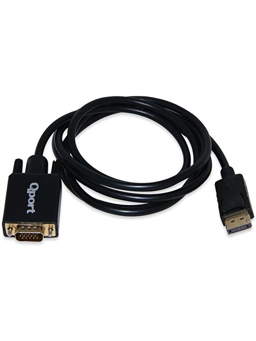 Qport Q-Dpv Display Port To Vga 1.8 Mt Çevirici Dönüştürücü Kablo