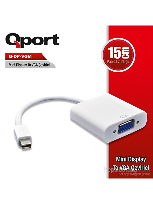Qport Q-Dp-Vgm 15Cm Mini Display To Vga Çevirici