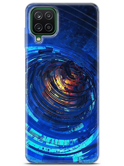 Lopard Samsung Galaxy A12 Uyumlu Kılıf Polka 03 Telefon Kılıfı Lacivert