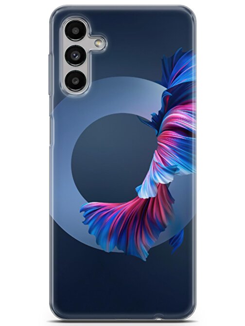 Lopard Samsung Galaxy A13 5G Uyumlu Kılıf Polka 02 Kap Açık Mavi