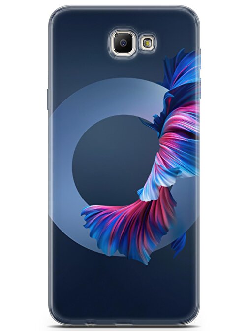 Lopard Samsung Galaxy J7 Prime Uyumlu Kılıf Polka 02 Kap Açık Mavi